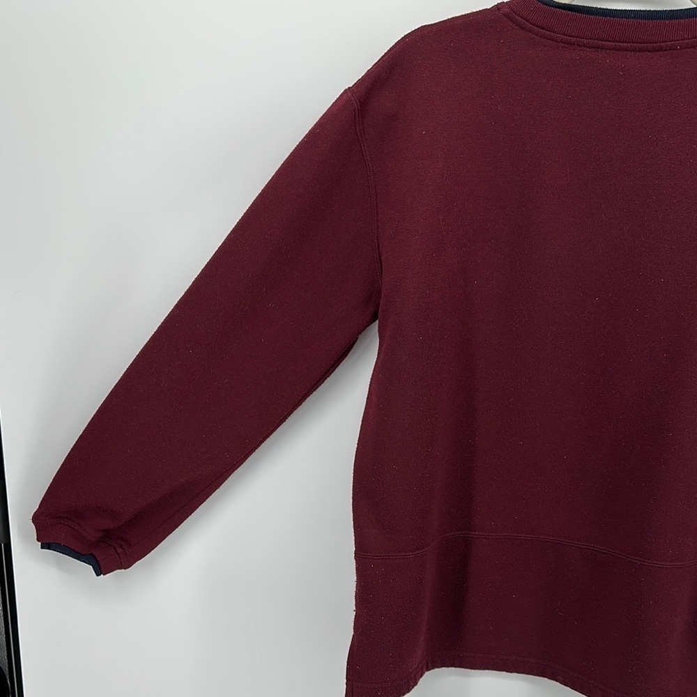 VTG Ladies Club Cozy Maroon Crewneck Penguin Ugly Christmas Sweatshirt Sz Med - Picture 9 of 13